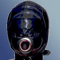 Worthless faggot in a hood